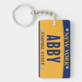 New York Empire State License Plate Art Custom Sleutelhanger (Voorkant)