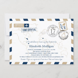 New York en New Jersey Airmail   Vrijgezellenfeest Kaart