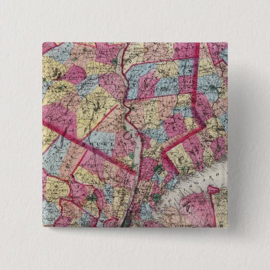 New York en omgeving Vierkante Button 5,1 Cm (Voorkant)