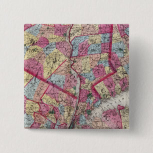 New York en omgeving Vierkante Button 5,1 Cm