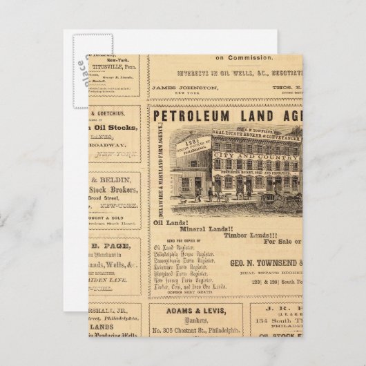 New York en Pennsylvania Oil Advertisements Briefkaart (Voorkant / Achterkant)
