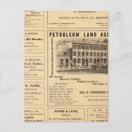 New York en Pennsylvania Oil Advertisements Briefkaart (Voorkant)