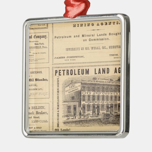 New York en Pennsylvania Oil Advertisements Metalen Ornament (Links)