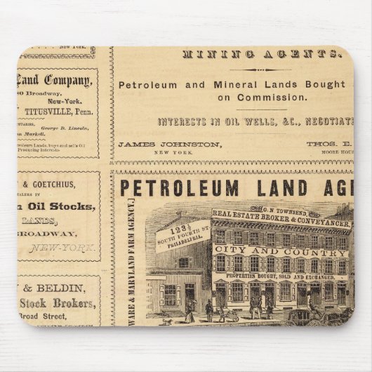 New York en Pennsylvania Oil Advertisements Muismat (Voorkant)