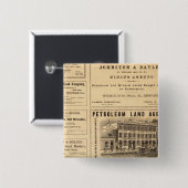 New York en Pennsylvania Oil Advertisements Vierkante Button 5,1 Cm (Voorkant /achterkant)