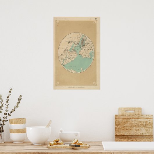 New York en zijn omgeving Poster (Keuken)