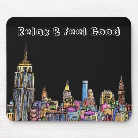 : New York Energy: Mousepad (zwart) Muismat (Voorkant)