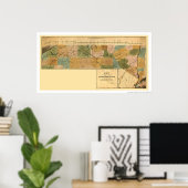 New York & Erie Railroad Map 1834 Poster (Thuiskantoor)