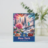 New York Essence Landmarks en Legenden Briefkaart (Staand voorkant)