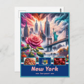 New York Essence Landmarks en Legenden Briefkaart (Voorkant / Achterkant)