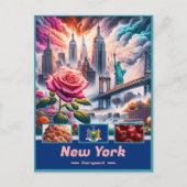 New York Essence Landmarks en Legenden Briefkaart (Voorkant)