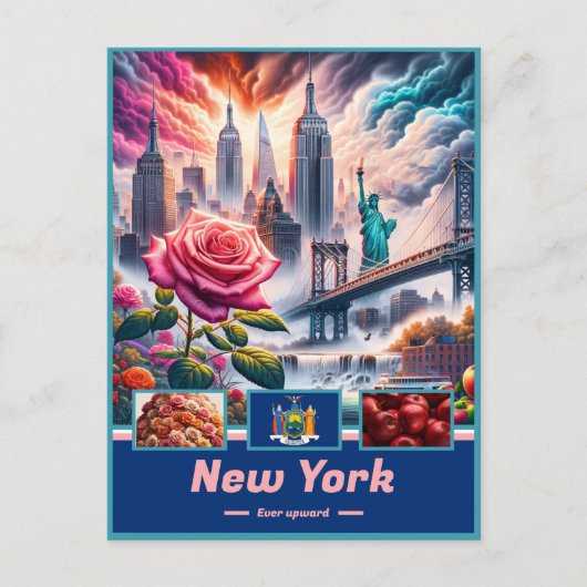 New York Essence Landmarks en Legenden Briefkaart (Voorkant)