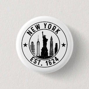 New York Est. 1624 New York City Lover Nyc Ronde Button 3,2 Cm