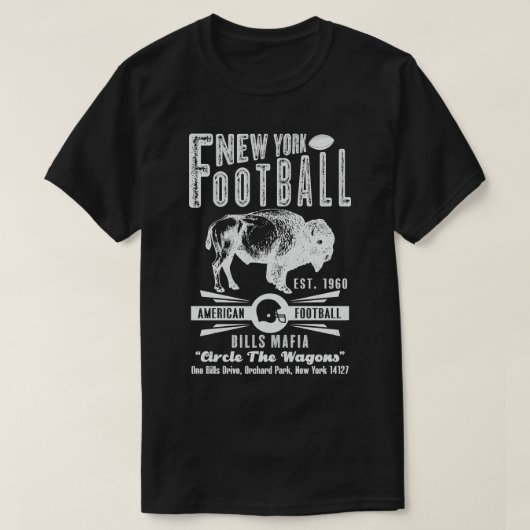 New York EST 1960 Bills Maffia  Wit Tekst T-shirt (Design voorkant)