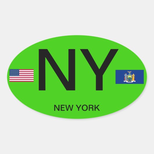 New York - Europese stijl ovale Sticker (Voorkant)
