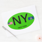 New York - Europese stijl ovale Sticker (Envelop)