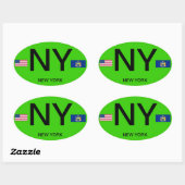 New York - Europese stijl ovale Sticker (Vel)