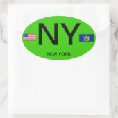 New York - Europese stijl ovale Sticker (Tas)