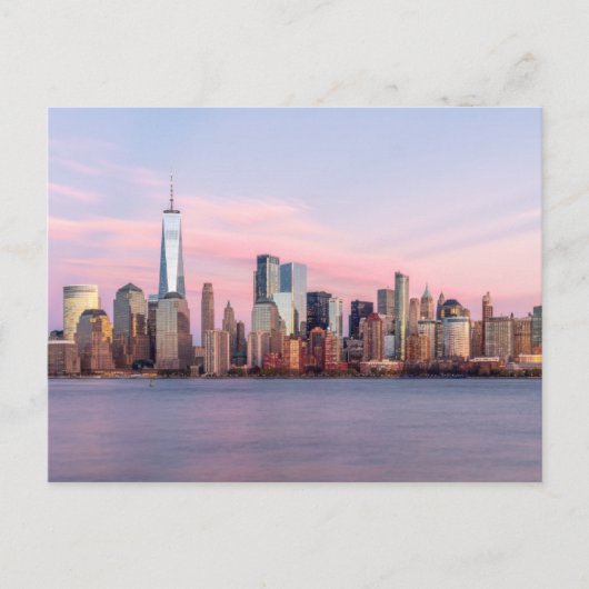 New York Evening Skyline Briefkaart (Voorkant)