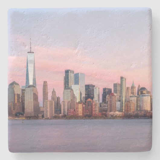 New York Evening Skyline Stenen Onderzetter (Voorkant)