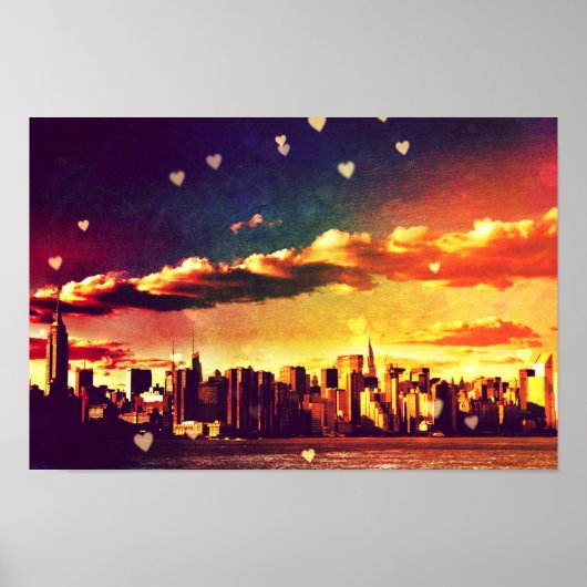 New York Fairy Tale - Skyline Hearts Poster (Voorkant)
