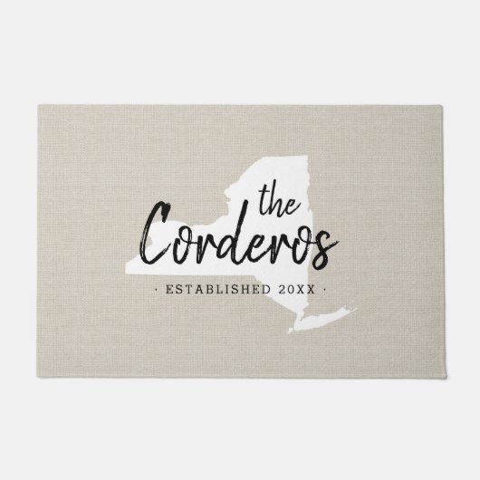 New York Family Monogram State Doormat Deurmat (Voorkant)