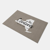 New York Family Monogram State Doormat Deurmat (Schuin)
