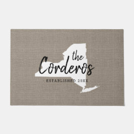 New York Family Monogram State Doormat Deurmat