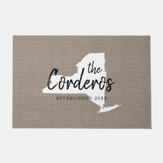 New York Family Monogram State Doormat Deurmat (Voorkant)