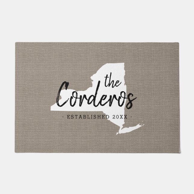 New York Family Monogram State Doormat Deurmat (Voorkant)