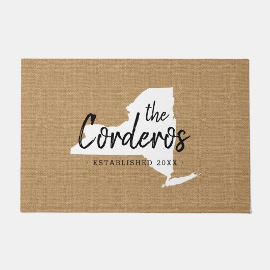 New York Family Monogram State Doormat Deurmat (Voorkant)