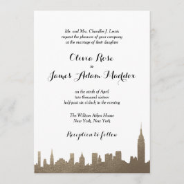 New York Faux Gold Invitation Kaart
