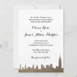 New York Faux Gold Invitation Kaart