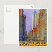New York Fifth Avenue Shopping Street  Briefkaart (Voorkant / Achterkant)