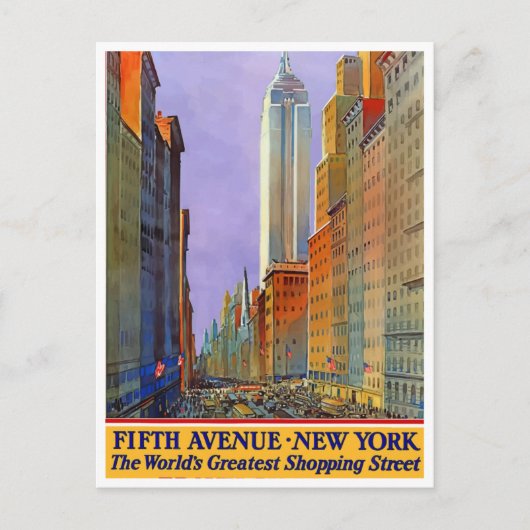 New York Fifth Avenue Shopping Street  Briefkaart (Voorkant)