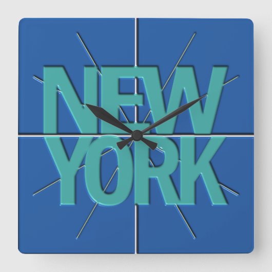 New York Finance Timezone Wall klok (Voorkant)