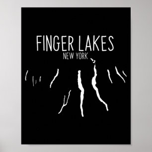 New York Finger Lakes Kaartontwerp _1 Poster