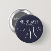 New York FInger Lakes Map Design Ronde Button 5,7 Cm (Voorkant /achterkant)