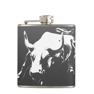 New York Flasks NYC Souvenir Bull Statue Flask Heupfles