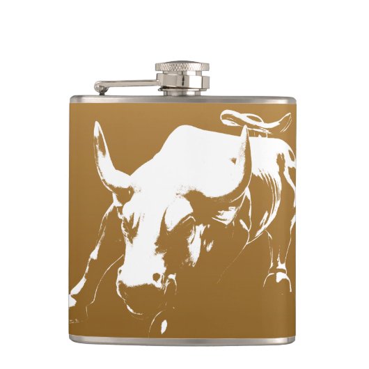 New York Flasks NYC Souvenir Bull Statue Heupfles (Voorkant)