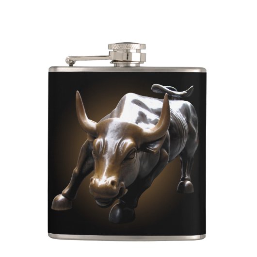 New York Flasks NYC Souvenir Bull Statue Heupfles (Voorkant)
