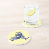 New York Floral Doodles Zandsteen Onderzetter (Zijkant)