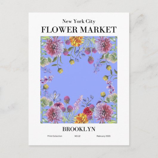 New York Flower Market, Briefkaart van Brooklyn (Voorkant)