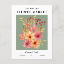 New York Flower Market, Central Park Briefkaart