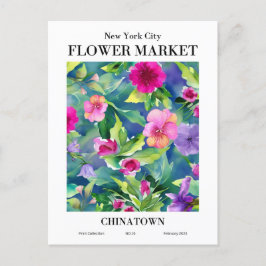 New York Flower Market, Chinatown Briefkaart