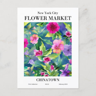 New York Flower Market, Chinatown Briefkaart
