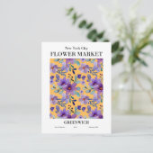 New York Flower Market, Greenwich Briefkaart (Staand voorkant)
