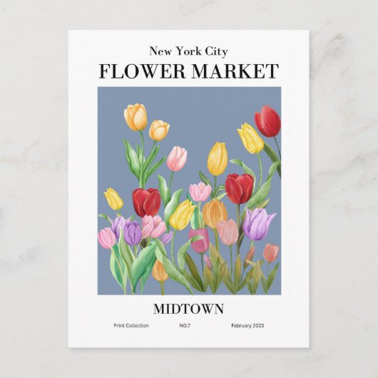 New York Flower Market, Midtown Briefkaart (Voorkant)