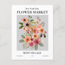 New York Flower Market, West Village Briefkaart