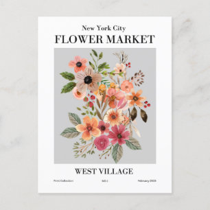 New York Flower Market, West Village Briefkaart